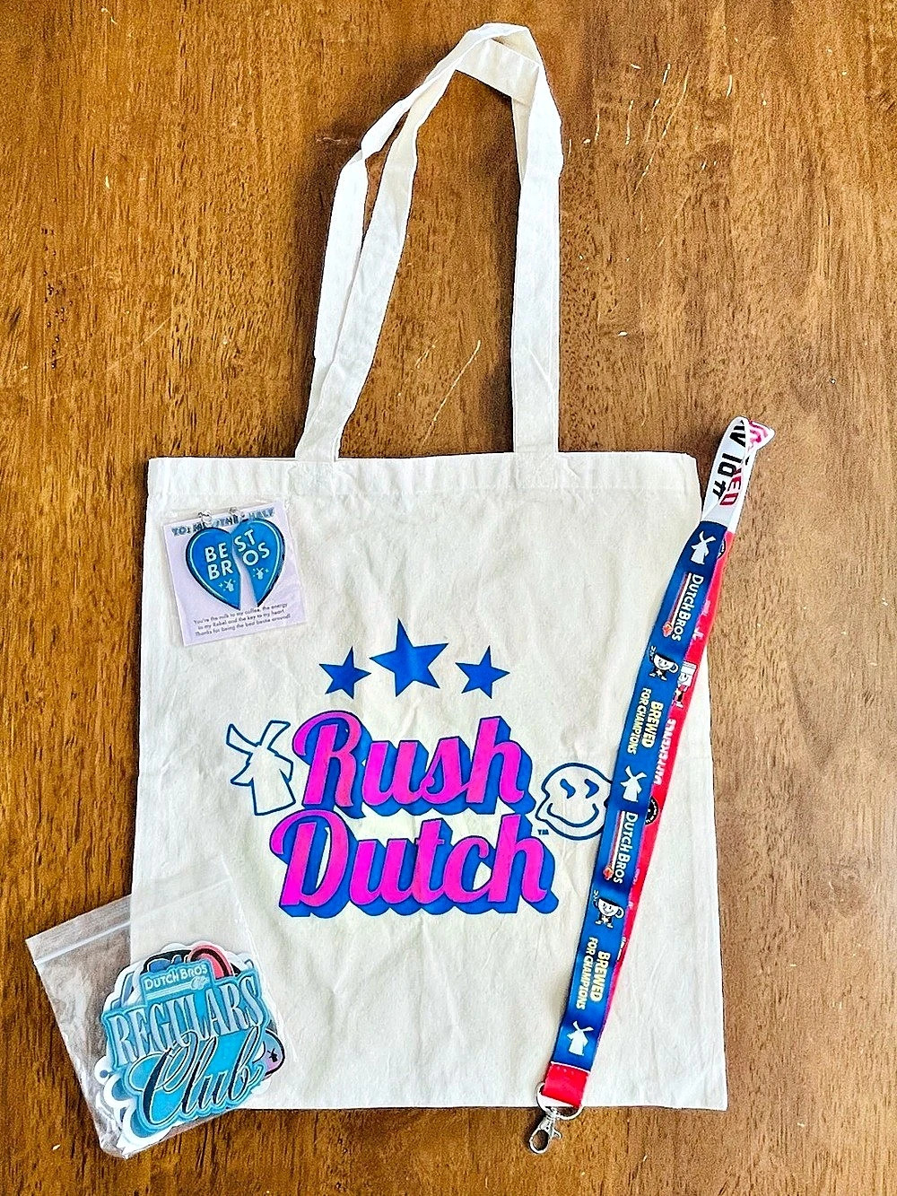 Dutch Bros Rush Dutch Tote Bag Bundle White & Blue